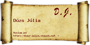Dúzs Júlia névjegykártya