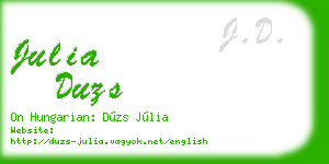 julia duzs business card